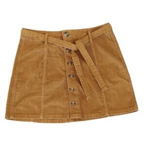 American Eagle Gold Corduroy Mini Skirt Super Stretch Size 8